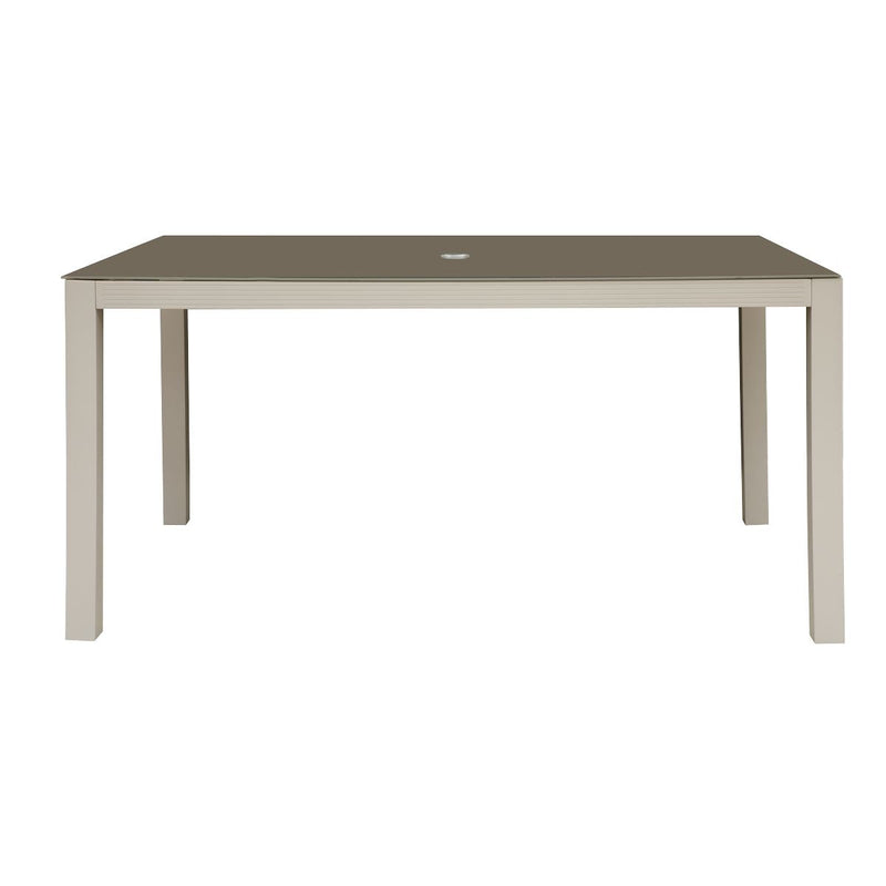 Dellonda Aluminium Garden Dining Table with Tempered Glass & Parasol Hole Dellonda - Dynamic Drive