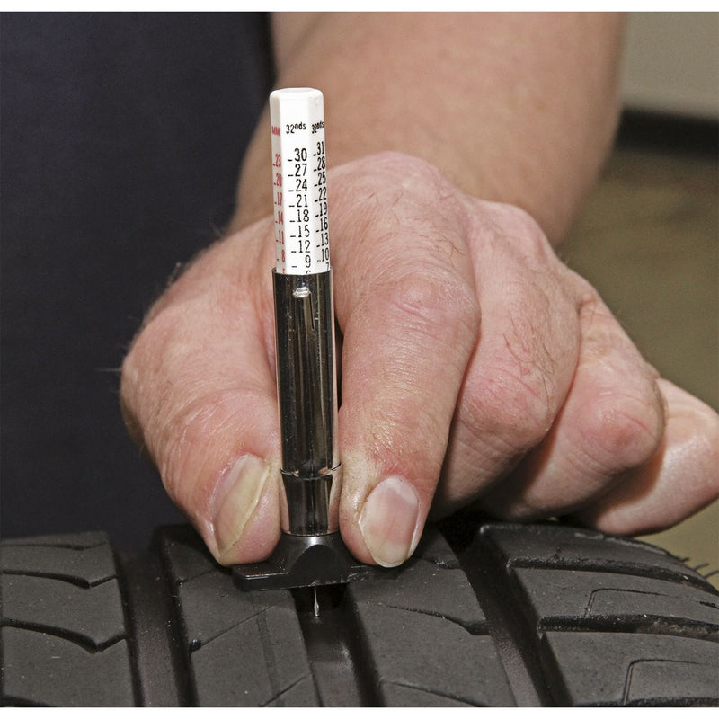 Sealey Tyre Tread Depth Gauge Pocket Type TST/DGE Sealey - Dynamic Drive