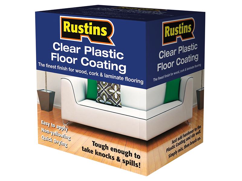 Rustins Clear Plastic Floor Coating Kit Gloss 1 litre Rustins - Dynamic Drive