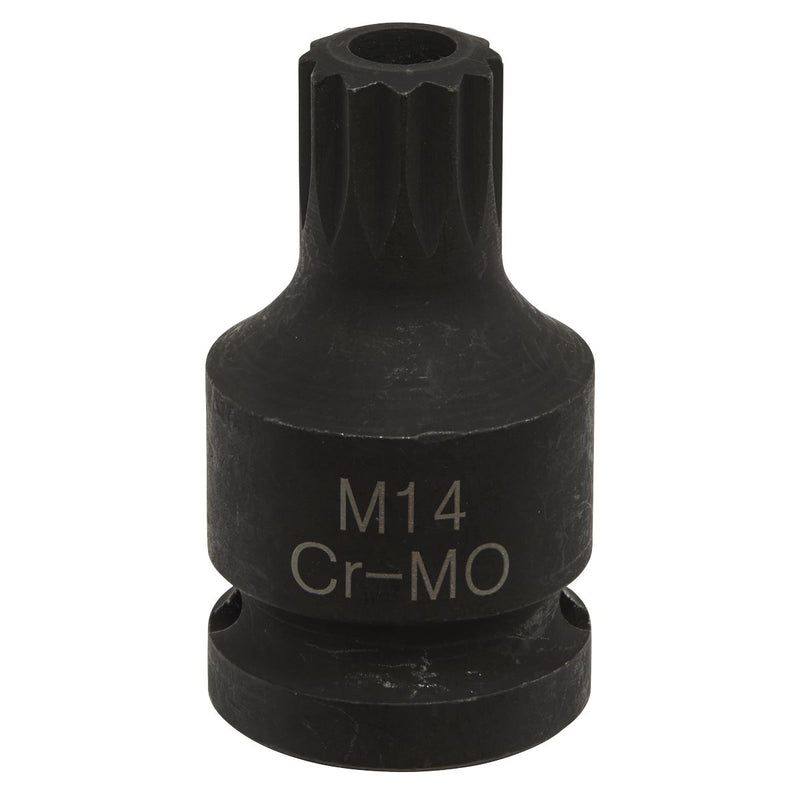 Sealey Brake Caliper Spline Bit Socket M14 1/2"Sq Drive VS0987 Sealey - Dynamic Drive