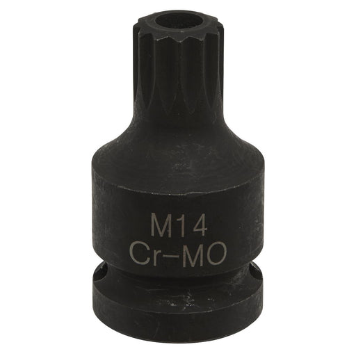 Sealey Brake Caliper Spline Bit Socket M14 1/2"Sq Drive VS0987 Sealey - Dynamic Drive