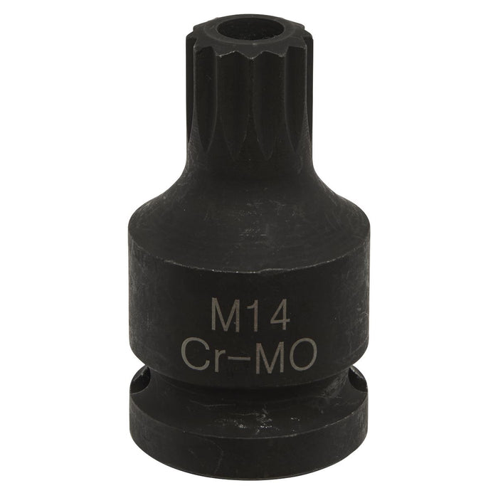 Sealey Brake Caliper Spline Bit Socket M14 1/2"Sq Drive VS0987 Sealey - Dynamic Drive