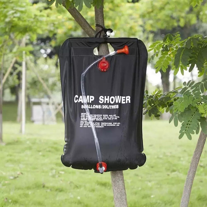 2 x 20L Solar Power Shower Bag Outdoor Solar Heating Camping Hiking Shower Water Bag Camp Active  - Dynamic Drive