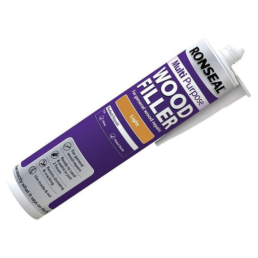 Ronseal Multipurpose Wood Filler Cartridge Light 310ml Ronseal - Dynamic Drive