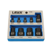Laser Low Profile Impact Hex Socket Bit Set 1/4"D, 3/8"D 9pc 6726 Laser - Dynamic Drive