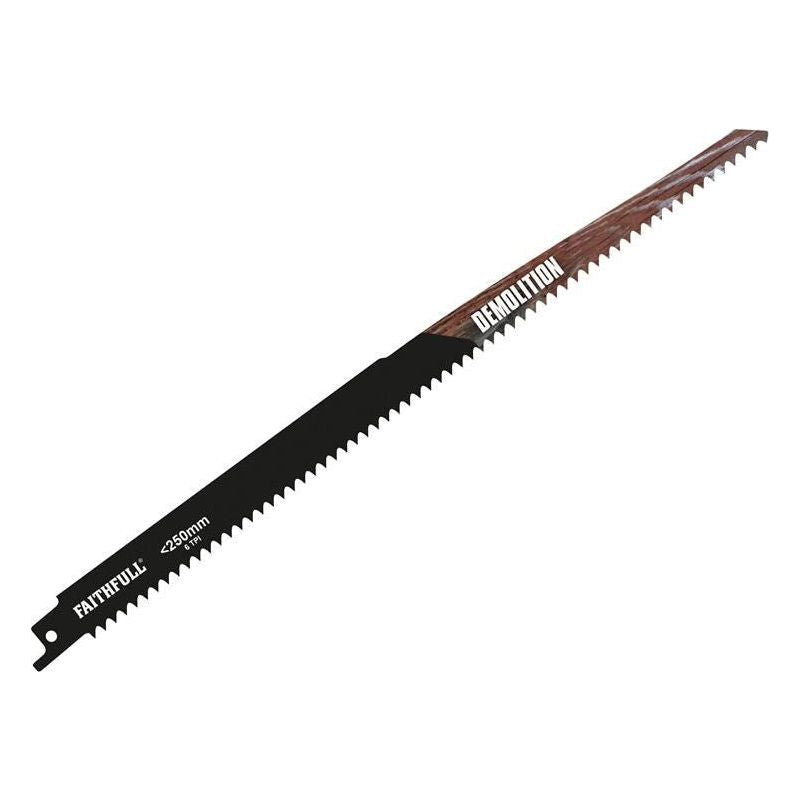 Faithfull S1411DF Bi-Metal Sabre Saw Blade Demolition 300mm 6 TPI (Pack of 5) Faithfull - Dynamic Drive