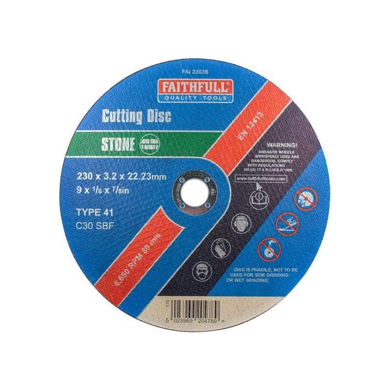 Faithfull Stone Cut Off Disc 230 x 3.2 x 22.23mm Faithfull - Dynamic Drive