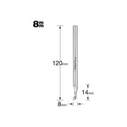 Trend 50/51 x 8mm HSSE Helical Plunge Bit 8mm Trend - Dynamic Drive