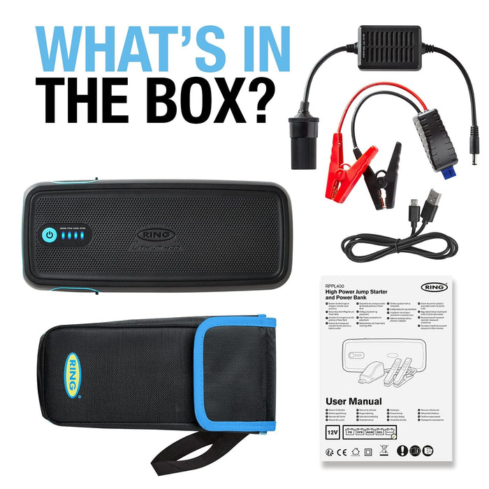 Ring Automotive RPPL400 high power lithium car jump starter power pack and 16800 Ring Automotive - Town Tools 