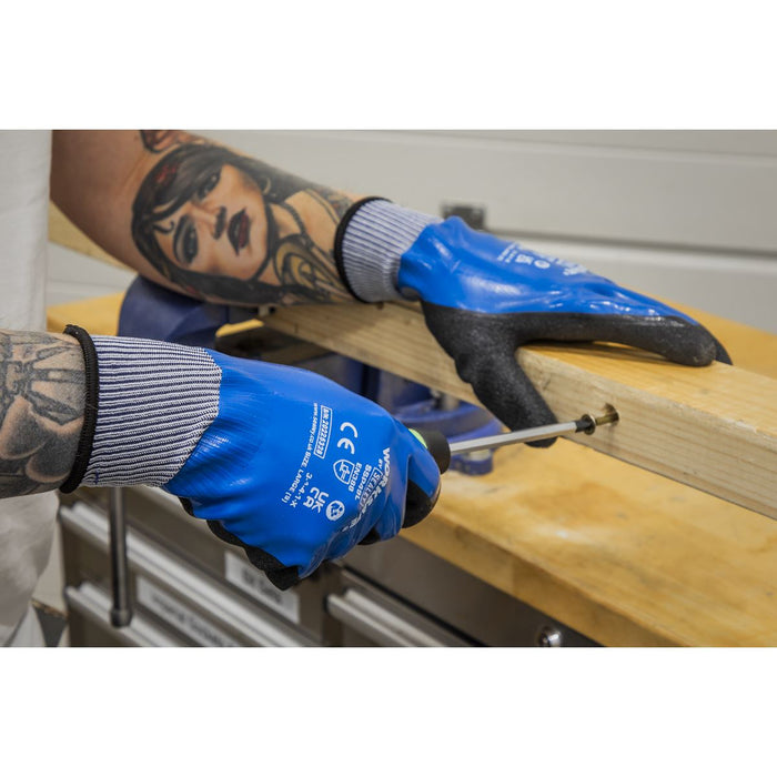 Worksafe Worksafe Waterproof Latex Gloves, Large - Box of 120 Pairs SSP49L/B120 Worksafe - Dynamic Drive