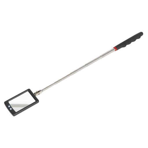Sealey Telescopic Inspection Mirror 52 x 83mm with 2 LEDs S0948 Sealey - Dynamic Drive