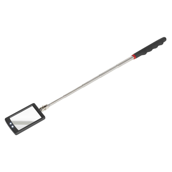 Sealey Telescopic Inspection Mirror 52 x 83mm with 2 LEDs S0948 Sealey - Dynamic Drive