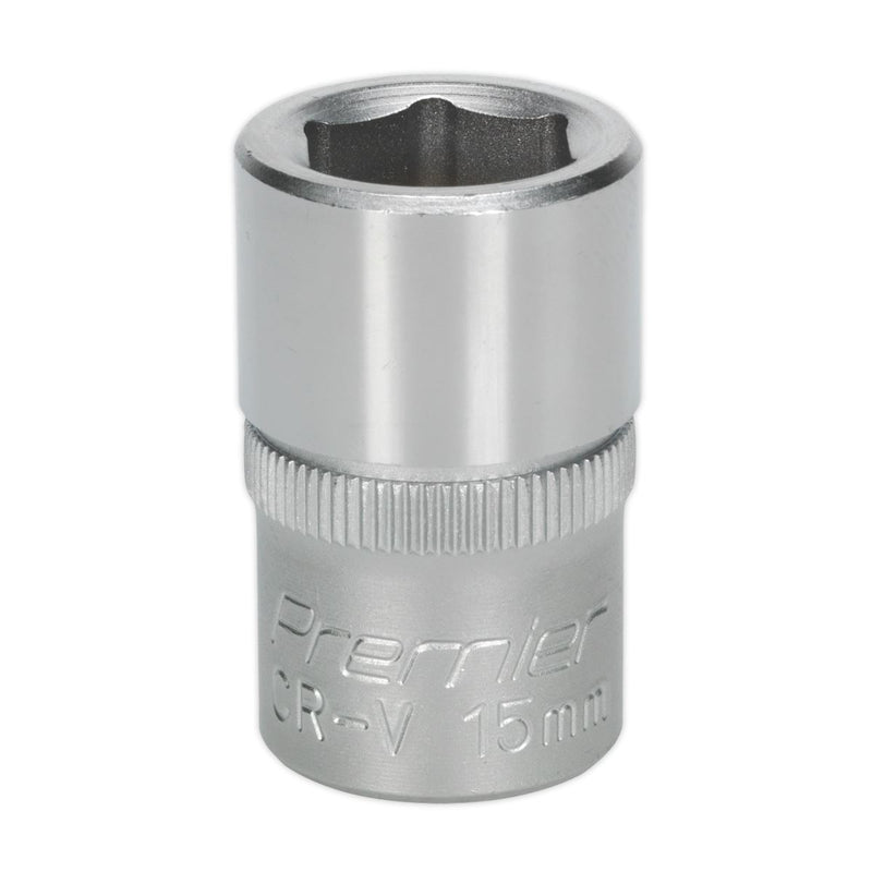 Sealey WallDrive Socket 15mm 1/2"Sq Drive S1215 Sealey - Dynamic Drive