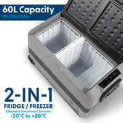 Dellonda Portable Fridge Freezer/Cool Box with LED Display 60L DL15 Dellonda - Dynamic Drive