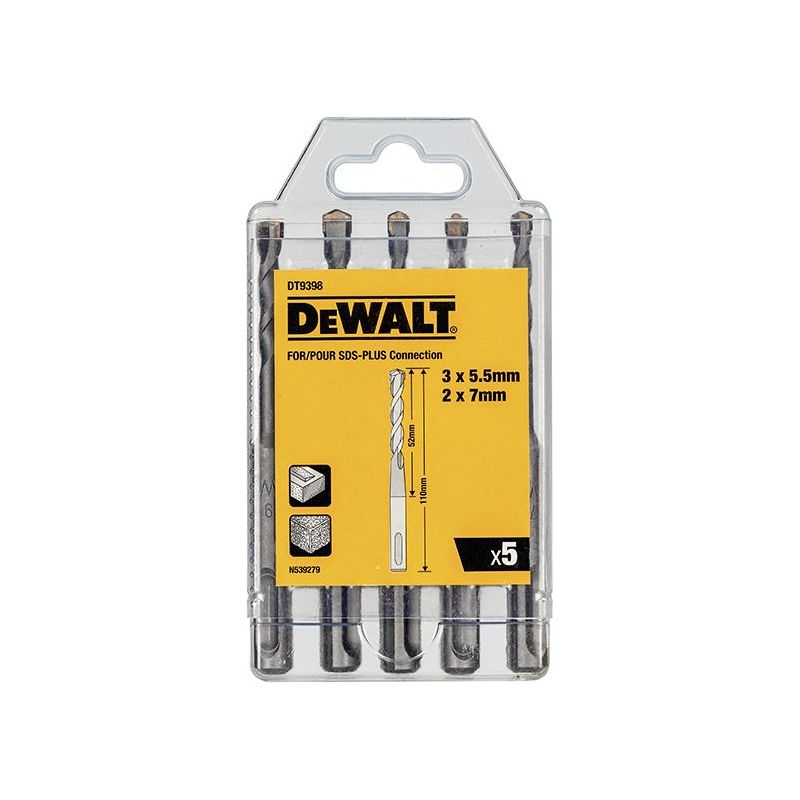 Dewalt Power Tools DT9398 SDS Plus Drill Bit Set, 5 Piece DeWALT Power Tools - Dynamic Drive