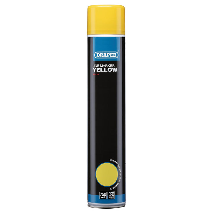 Draper Line Marker Spray Paint, 750ml, Yellow 41916 Draper - Dynamic Drive