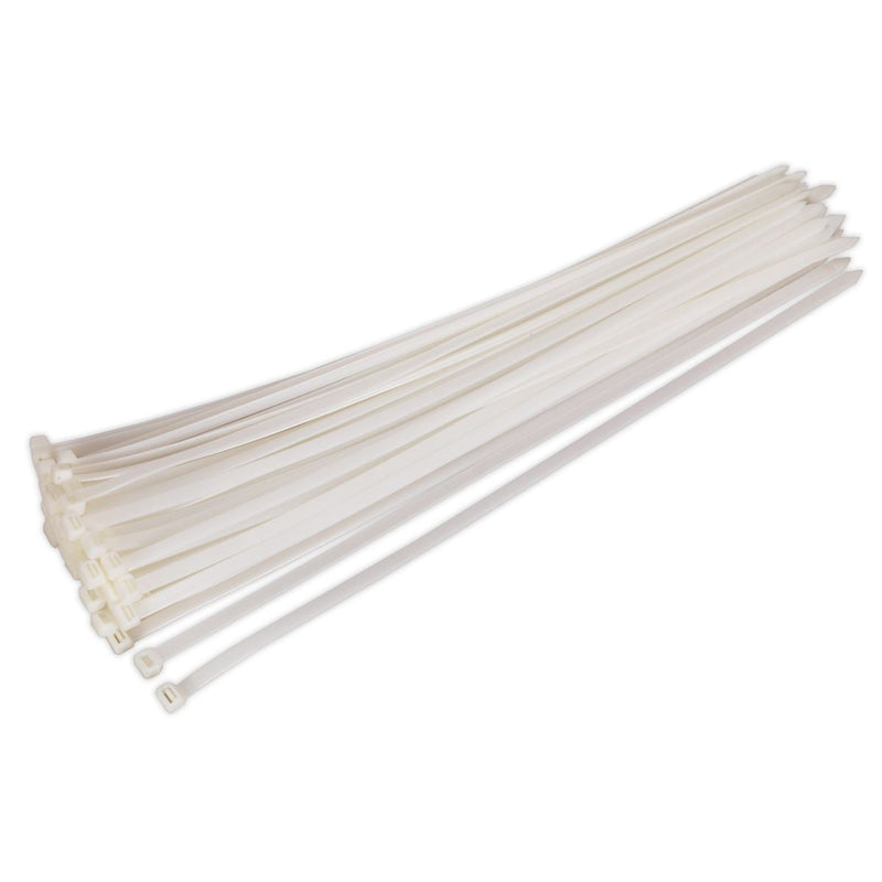 Sealey Cable Tie 650 X 12mm White Pack Of 50 Sealey - Dynamic Drive