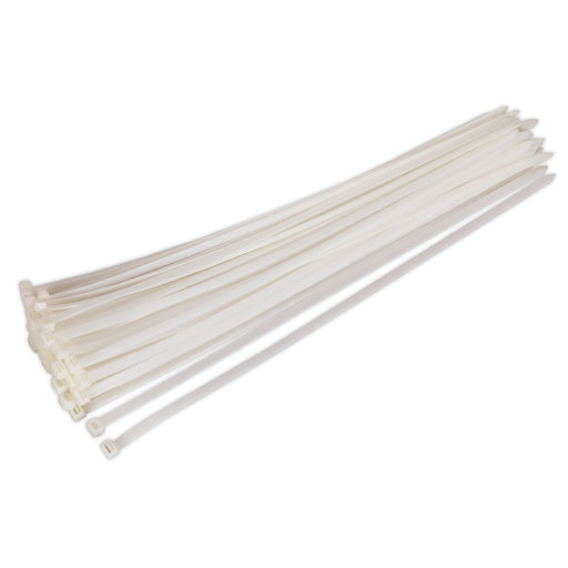 Sealey Cable Tie 650 X 12mm White Pack Of 50 Sealey - Dynamic Drive