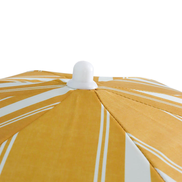 Gardenwize Yellow-Striped Fringed Parasol for Garden / Camping Gardenwize - Dynamic Drive