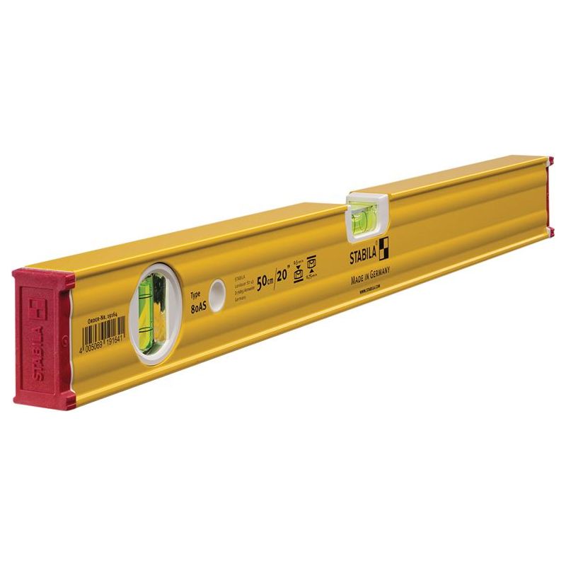 Stabila 80 AS Spirit Level 2 Vial 19164 50cm Stabila - Dynamic Drive