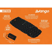 Vango Aotrom Inflatable Sleeping Mat Lightweight Camping Self Inflating Vango - Dynamic Drive
