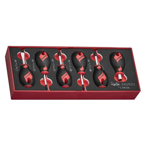 Teng Tools Stubby Screwdriver Set FOAMX2 6 Pieces Teng Tools - Dynamic Drive
