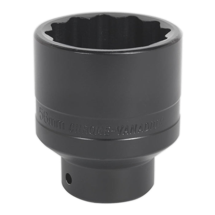 Sealey Impact Socket 56mm Bi-Hex Deep 3/4"Sq Drive SX021 Sealey - Dynamic Drive
