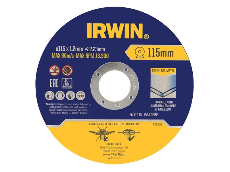 Irwin® Metal Cutting Disc 115 x 1.2 x 22.2mm Tin of 10 IRWIN® - Dynamic Drive