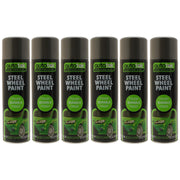 6x AUTOTEK SILVER STEEL Wheel Paint 500ml Spray Paint High Coverage Autotek  - Dynamic Drive