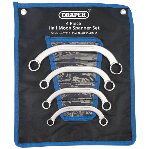 Draper Half Moon Obstruction Ring Spanner Set (4 Piece) 07210 Draper - Dynamic Drive