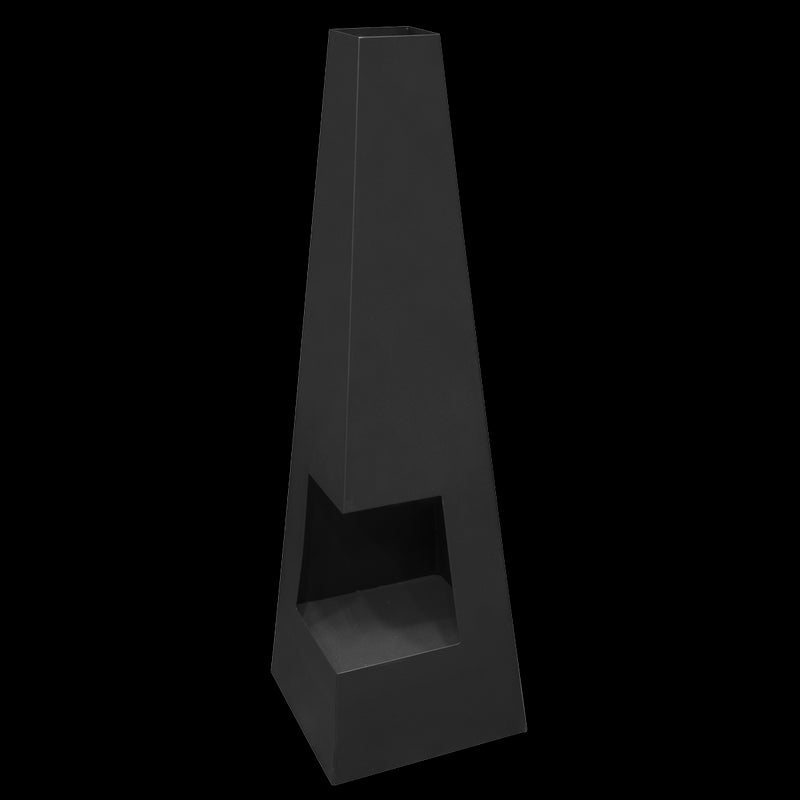Dellonda Chiminea Wood Burner Heater for Outdoors W45cm x H150cm - Black Steel Dellonda  - Dynamic Drive