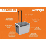 Vango E-Pinnacle 240v AC or 12v DC Electric Wheeled Coolbox Cooler 40L Vango - Dynamic Drive