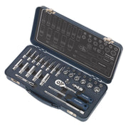 Sealey Premier 32pc 1/4" Drive Lock On Socket Set 4-14mm Ratchet Handle Sealey  - Dynamic Drive