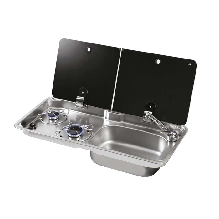 Fiamma F45S Awning, Indel B Fridge, Can Hob/RH Sink & Cold Tap Bundle AG - Dynamic Drive