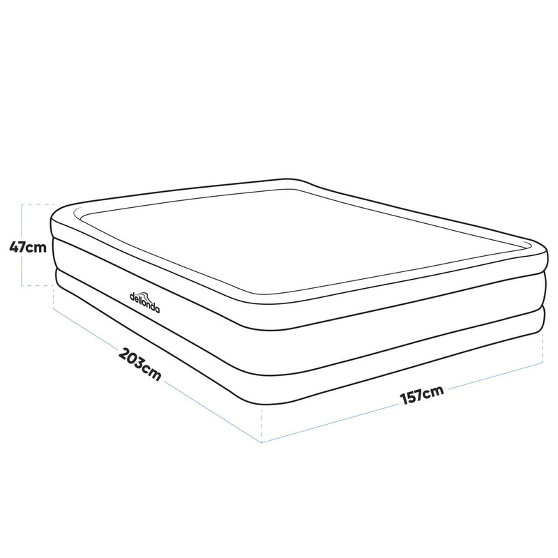 Dellonda Raised Air Bed with Removable Electric Pump & Storage Bag - Queen Dellonda - Dynamic Drive