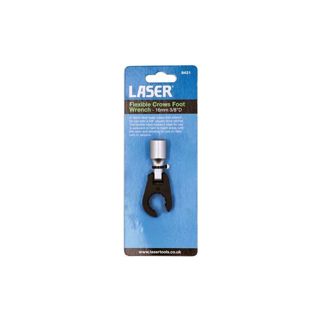 Laser Flexible Crows Foot Wrench 16mm 3/8"D 8431 Laser - Dynamic Drive