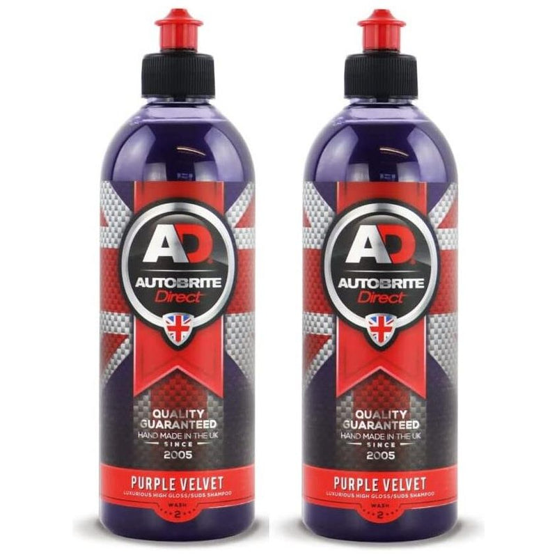 2x AUTOBRITE DIRECT Purple Velvet  Luxurious High Gloss Suds Shampoo 500ml Autobrite Direct  - Dynamic Drive