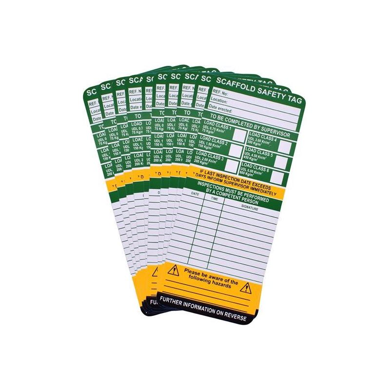 Scan Scaffold Tag Inserts Pack Of 10 Scan - Dynamic Drive