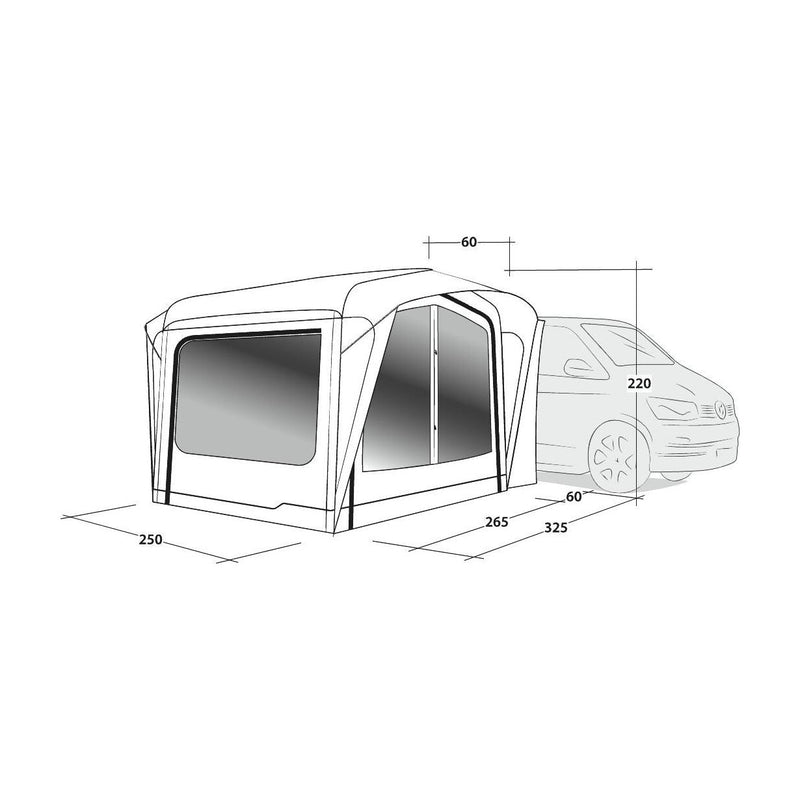 Outwell Crossville 250SA Air Drive-Away Campervan Air Awning 175-200cm Outwell - Dynamic Drive