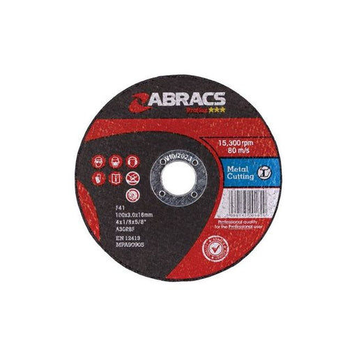 Connect Abracs Flat Cutting Discs 100mm x 3.0mm 10pc 32055 Tool Connection - Dynamic Drive