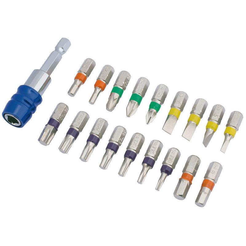 Draper Coloured Screwdriver Bit Set (19 Piece) 82402 Draper - Dynamic Drive
