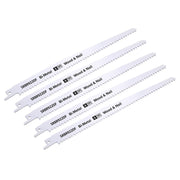 Sealey Reciprocating Saw Blade Wood & Nail 230mm 6tpi Pack of 5 SRBR922DF Sealey - Dynamic Drive