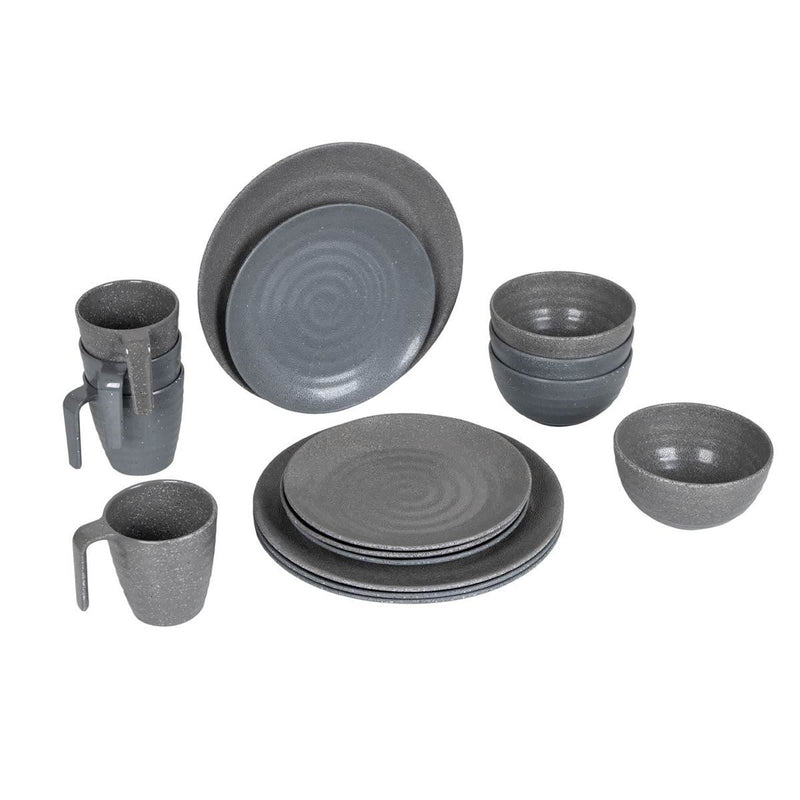 Bo-Camp Tableware Stone 16 Pieces Grey Bo-Camp - Dynamic Drive