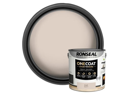 Ronseal One Coat Everywhere Interior Paint Clay Matt 2.5 litre Ronseal - Dynamic Drive
