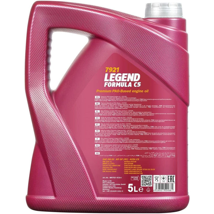 2x 5L MANNOL 0W20 Legend Formula C5 Fully Synthetic Engine Oil API SP,MB 229.71 Mannol  - Dynamic Drive