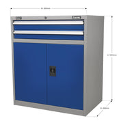 Sealey Industrial Cabinet 2 Drawer & 1 Shelf Double Locker API8810 Sealey - Dynamic Drive