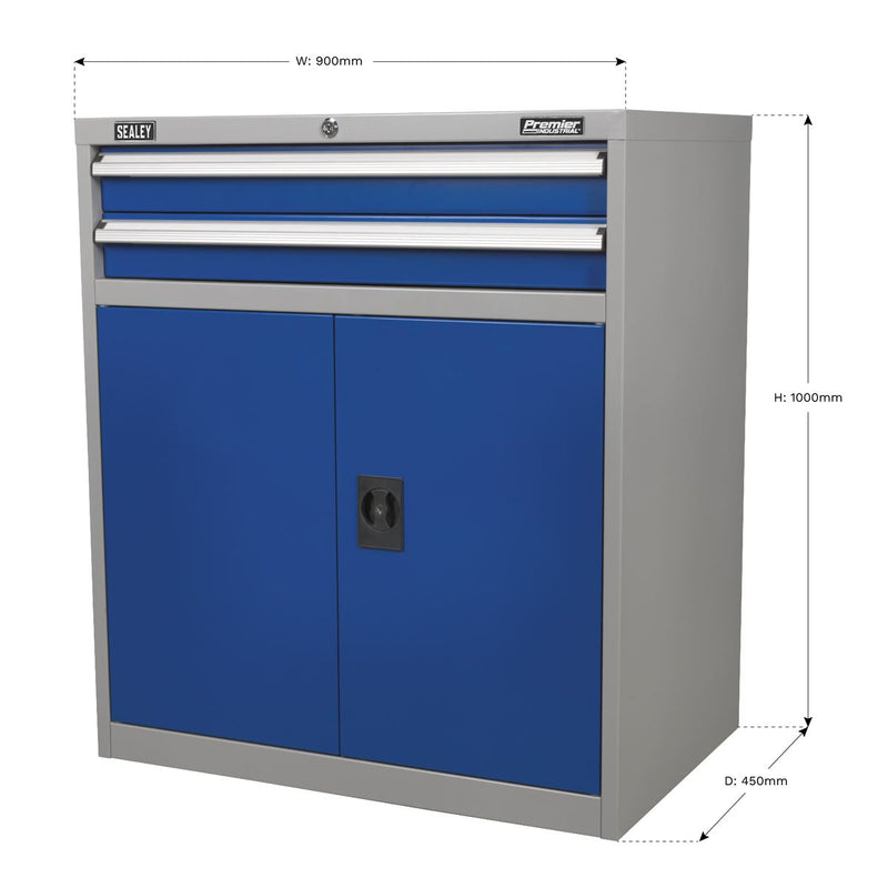 Sealey Industrial Cabinet 2 Drawer & 1 Shelf Double Locker API8810 Sealey - Dynamic Drive