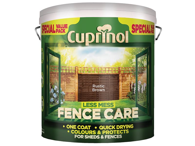 Cuprinol Less Mess Fence Care Rustic Brown 6 litre Cuprinol - Dynamic Drive