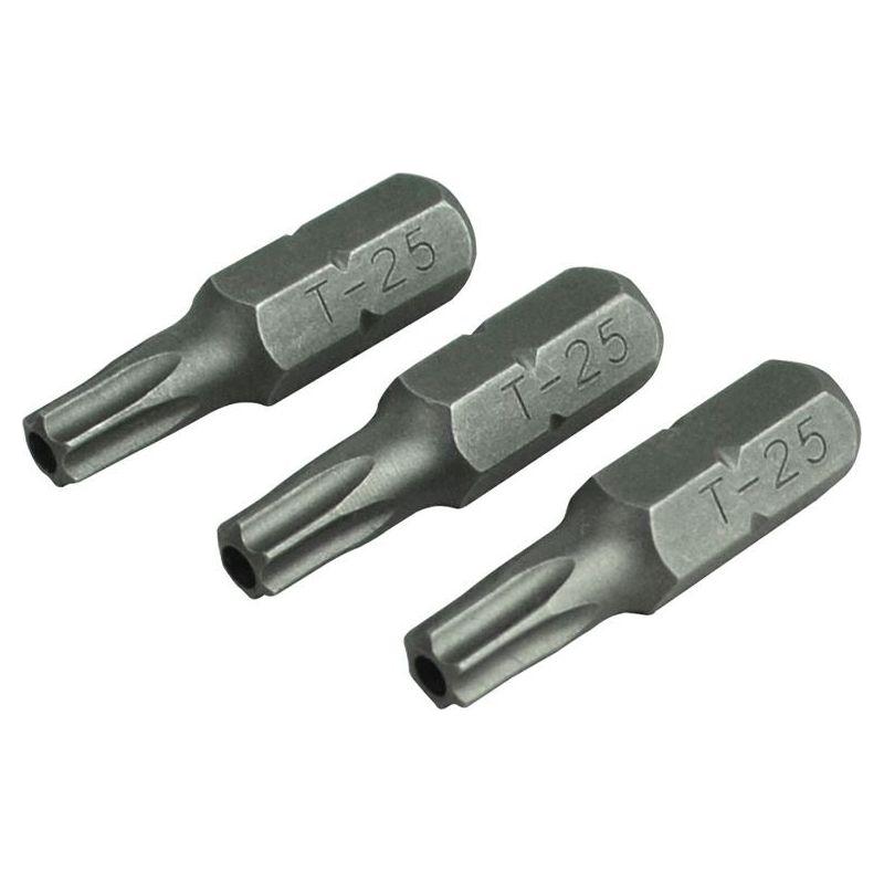 Faithfull Security S2 Grade Steel Screwdriver Bits T25S x 25mm (Pack 3) Faithfull - Dynamic Drive