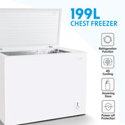 Baridi Freestanding Chest Freezer 199L Capacity - White DH111 Baridi - Dynamic Drive
